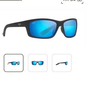 Polarized MAUI JIM Sunglasses KANAIO COAST MJ 766-02MD Black & Blue Italy